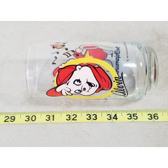 Alvin The Chipmunks Drinking Clear Glass Tumbler 16oz Drinkware Year 1985 6" - Picture 13 of 13